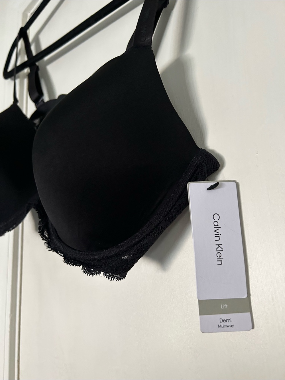 Calvin Klein 40C Black T-Shirt Lift Bra w/ Lace Trim - Picture 3 of 7